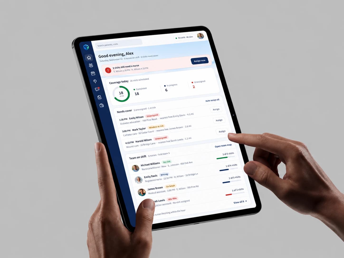 Jordan Health Services: Research insights from the home-care project highlighting fragmented patient information and offline access problems.