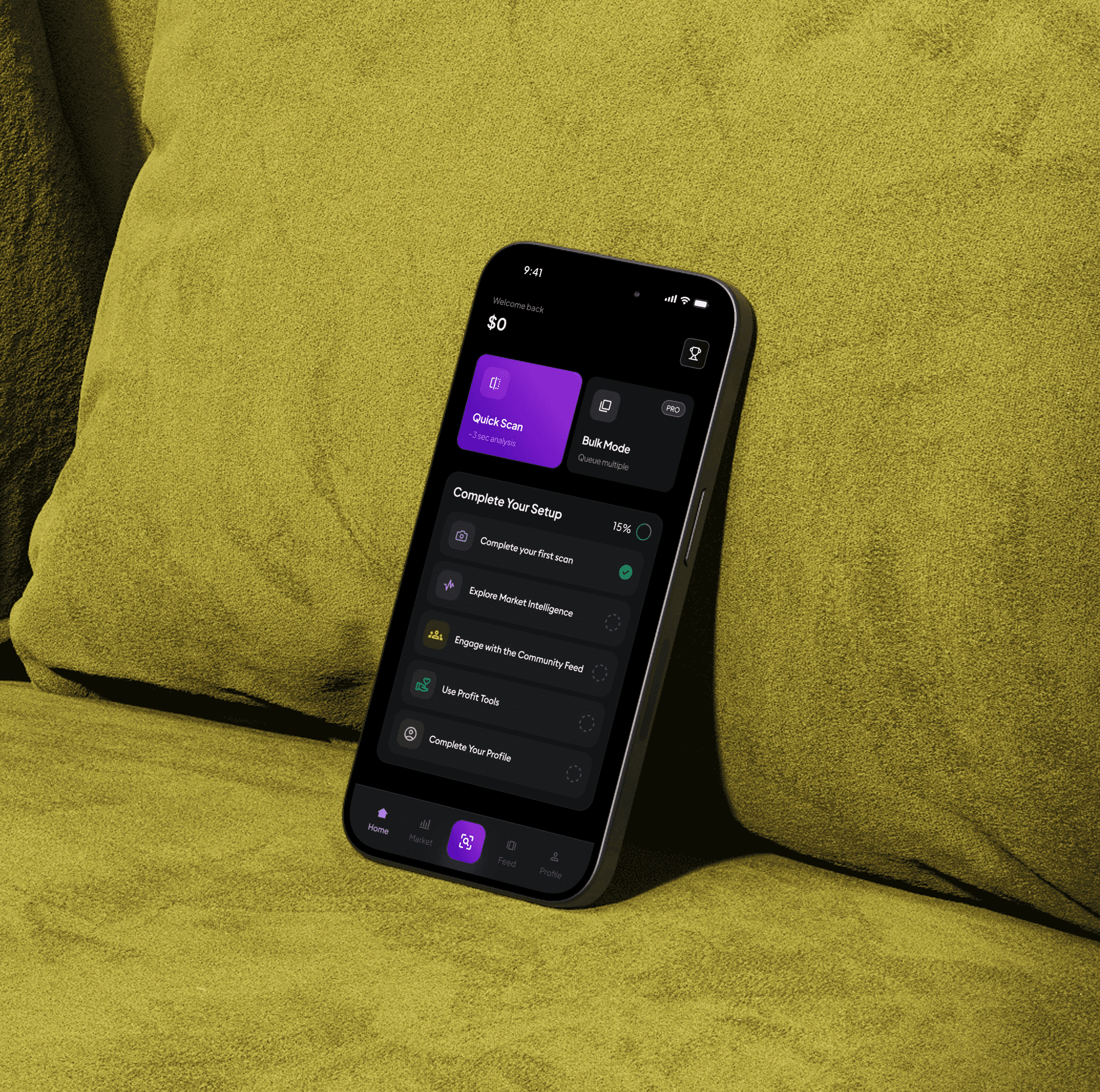 A new user’s home screen.